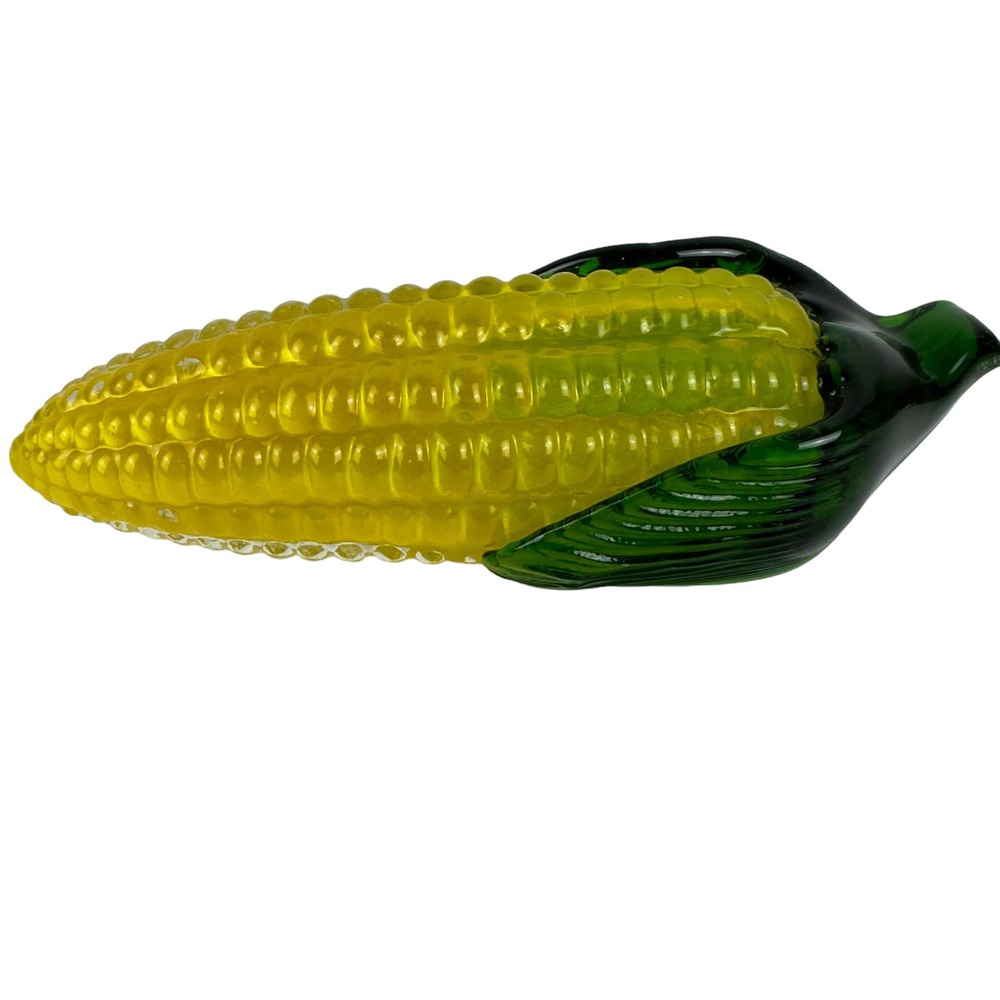 Glass Corn on the Cob Vegetable Table Topper Decoration Paperweight Figurine